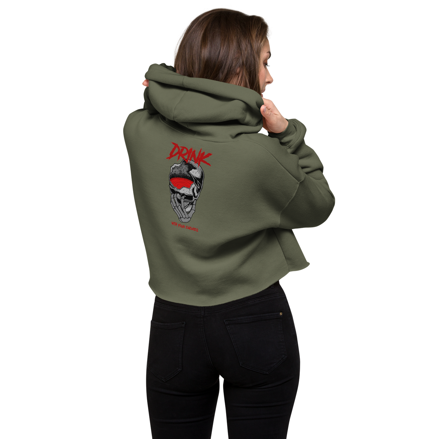 Womes- Drink with your Enemies- Crop Hoodie