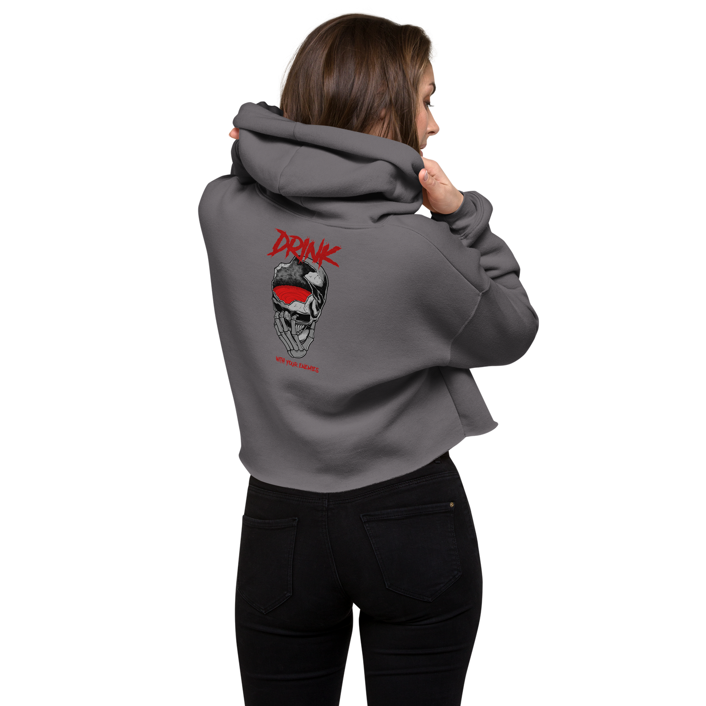Womes- Drink with your Enemies- Crop Hoodie