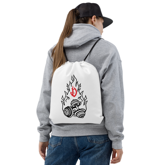 Flame Dumbbell Drawstring bag