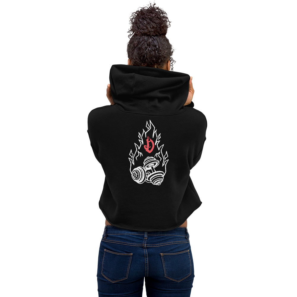 Womens- Devil Dumbbell- Crop Hoodie