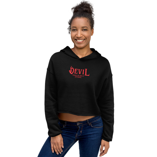 Womens- Devil Dumbbell- Crop Hoodie