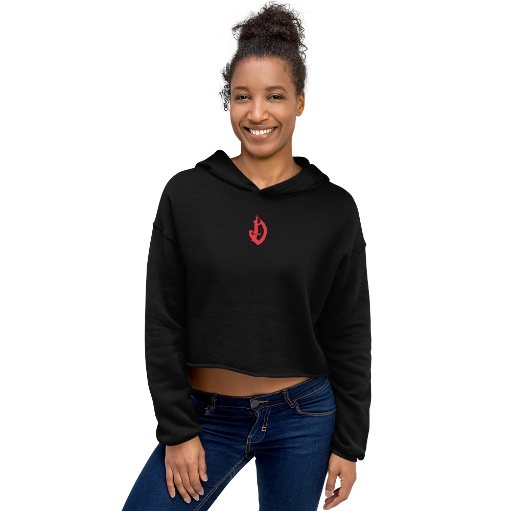 Womens- Drink with your Enemies- Crop Hoodie Black