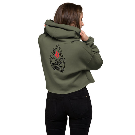 Womens- Devil Dumbbell- Crop Hoodie