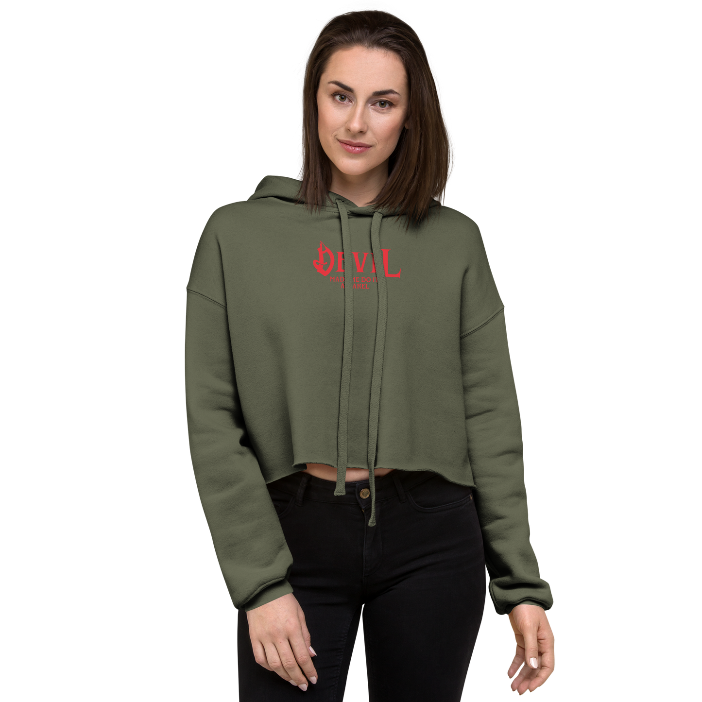 Womens- Devil Dumbbell- Crop Hoodie