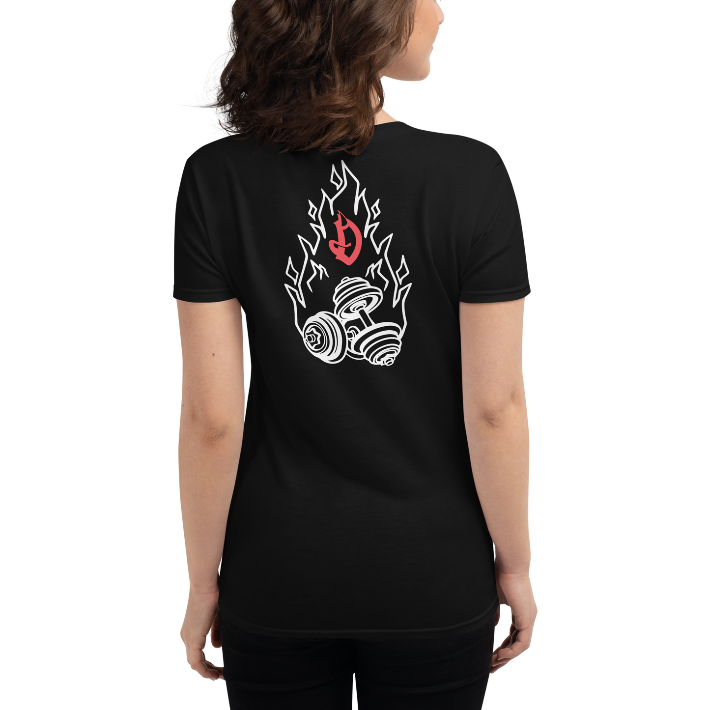 Womens-Devil Dumbbell- tshirt